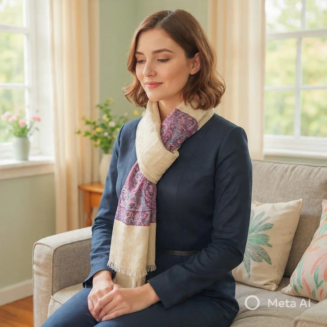 Pashmina Stole | Self Designed Stole | Kani Palla Stole