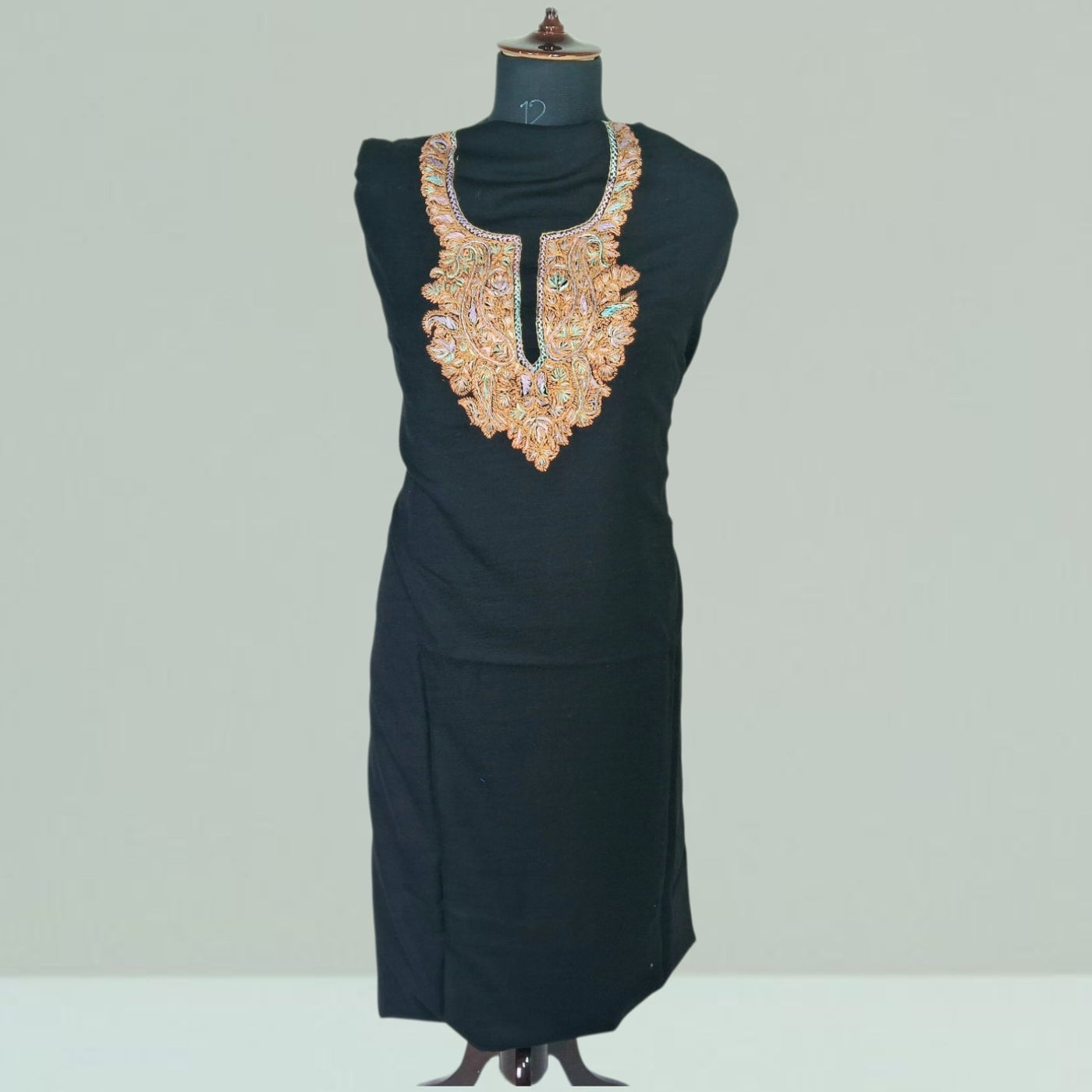Kashmiri Sozni Work Suit | Woollen Suit | Unstitched Suit