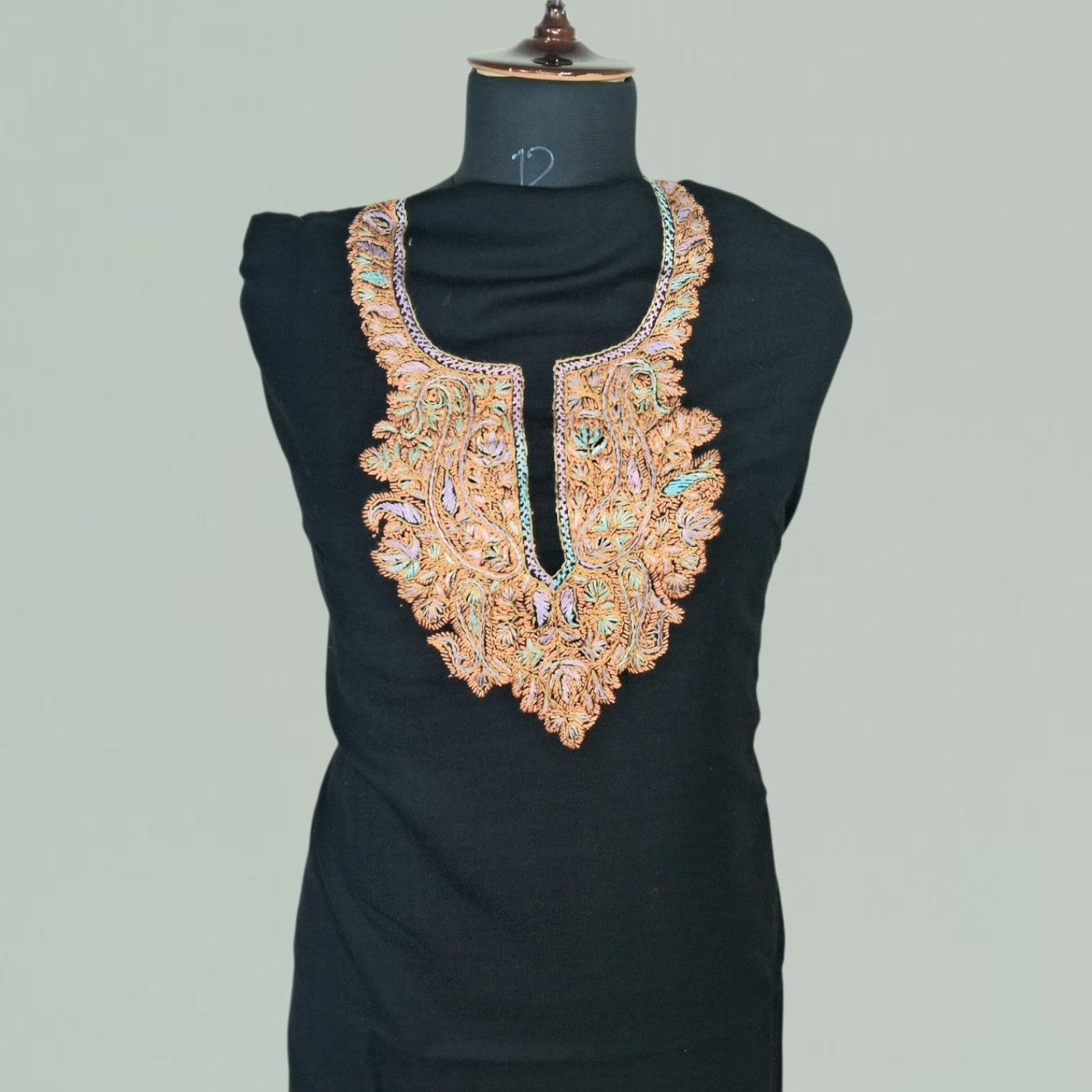 Kashmiri Sozni Work Suit | Woollen Suit | Unstitched Suit