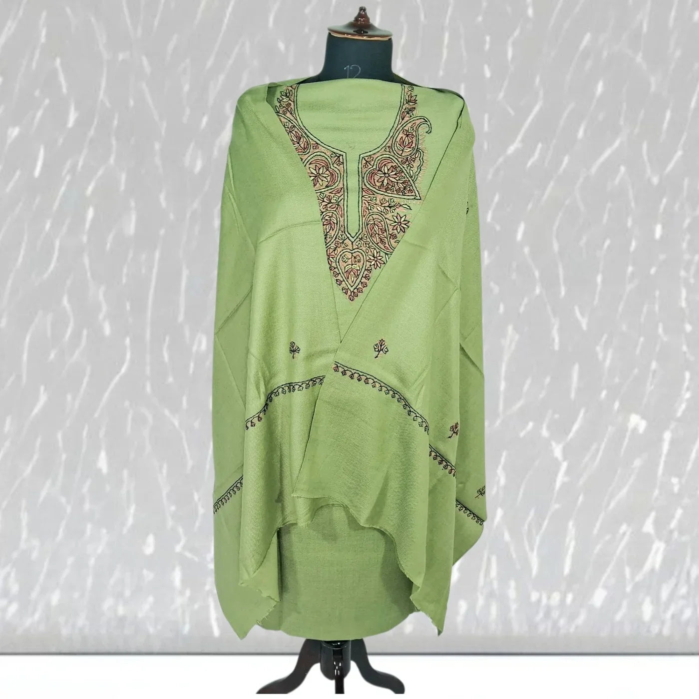 Kashmiri Sozni Work Suit | Woollen Suit | Unstitched Suit