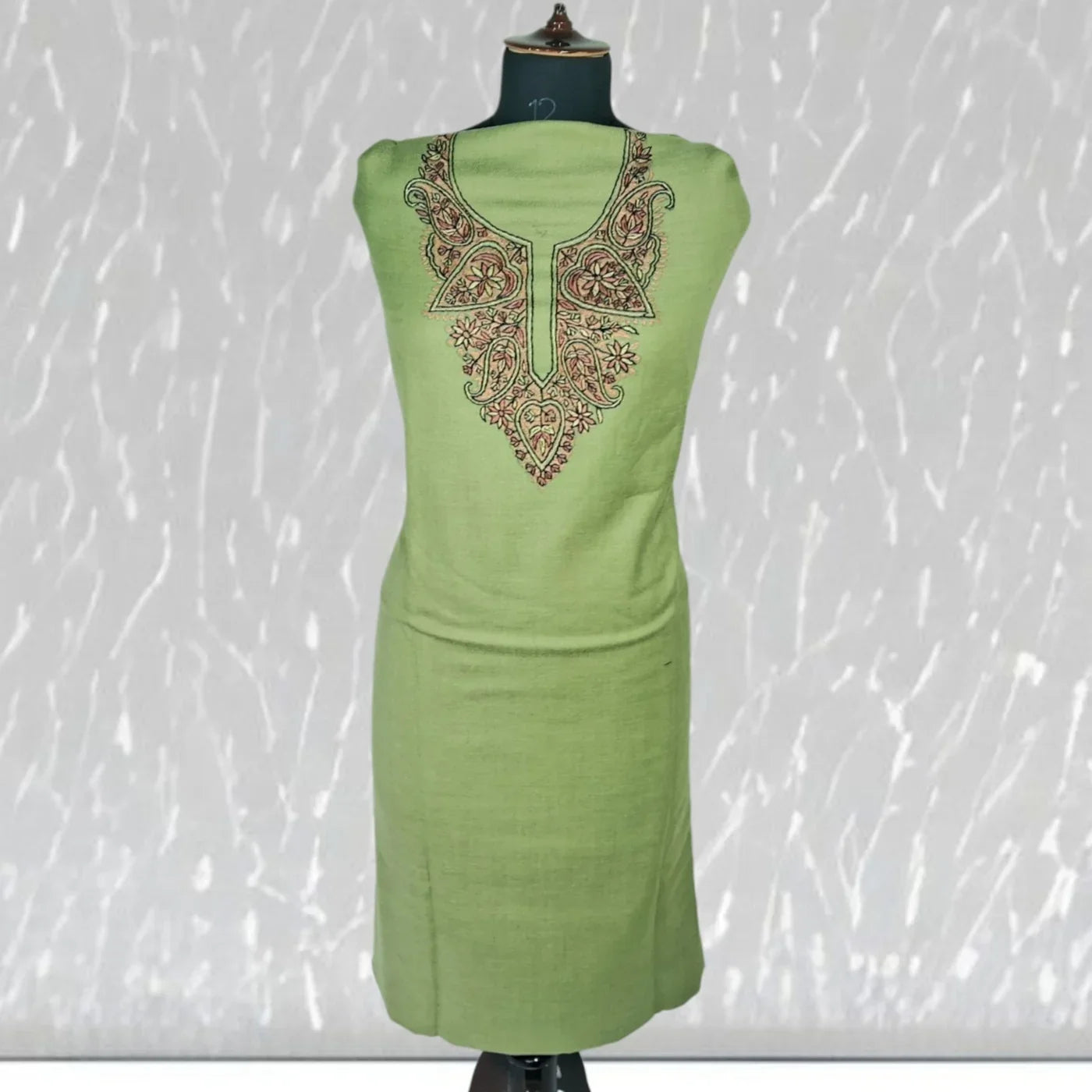 Kashmiri Sozni Work Suit | Woollen Suit | Unstitched Suit