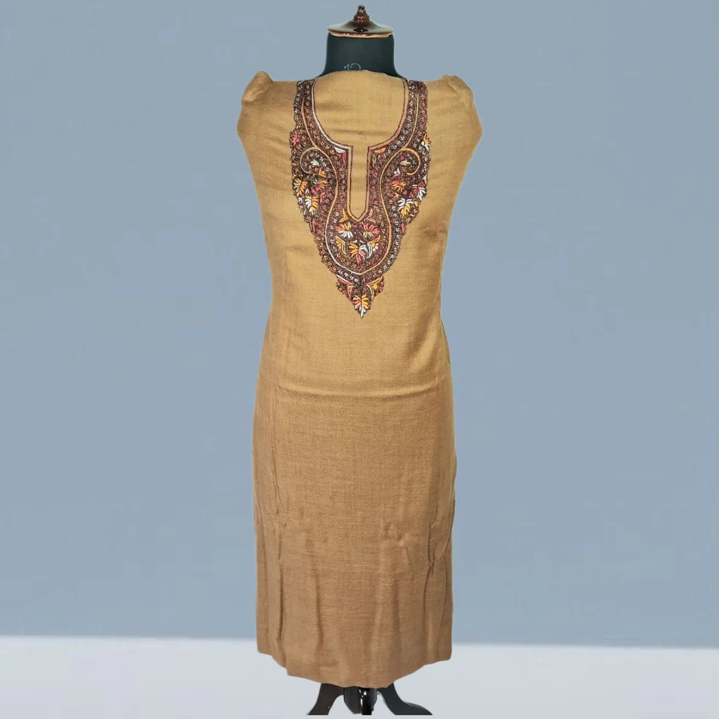 Kashmiri Sozni Work Suit | Woollen Suit | Unstitched Suit