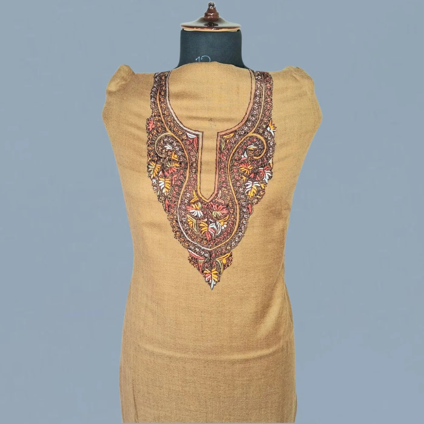 Kashmiri Sozni Work Suit | Woollen Suit | Unstitched Suit