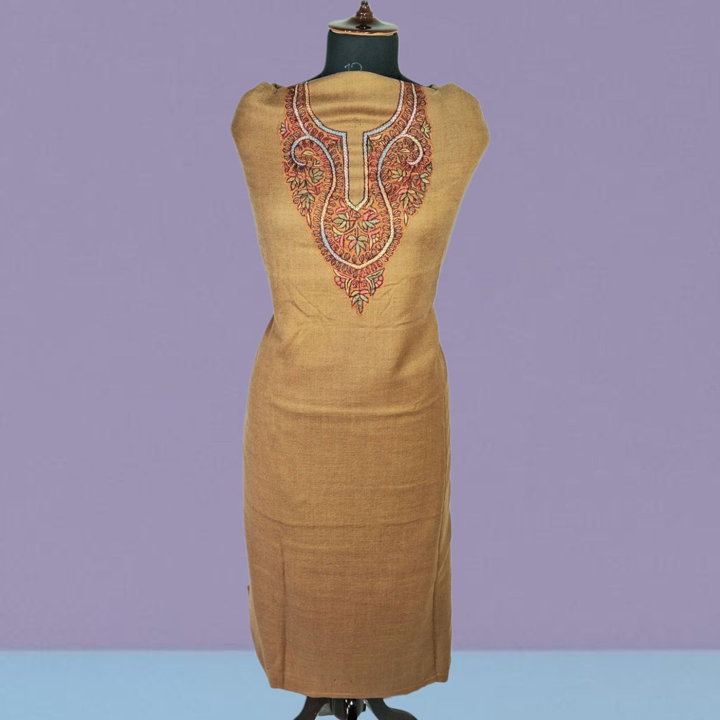 Kashmiri Sozni Work Suit | Woollen Suit | Unstitched Suit