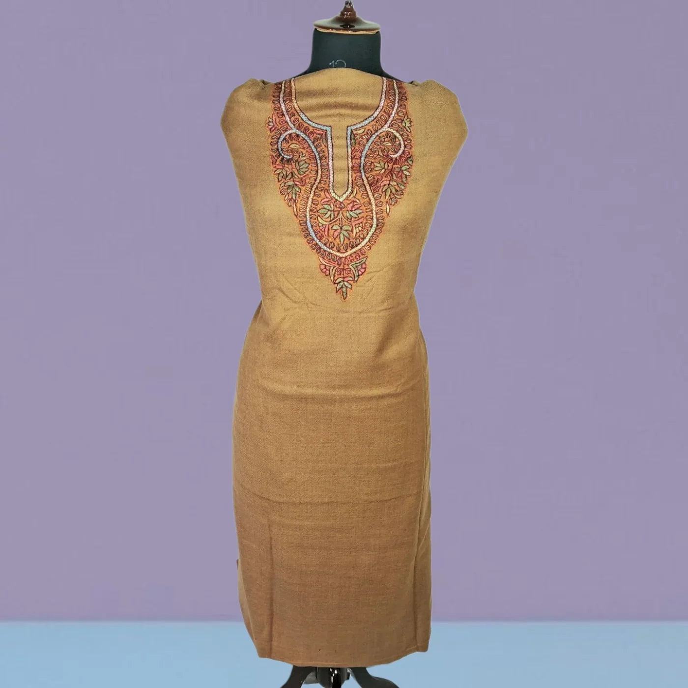 Kashmiri Sozni Work Suit | Woollen Suit | Unstitched Suit