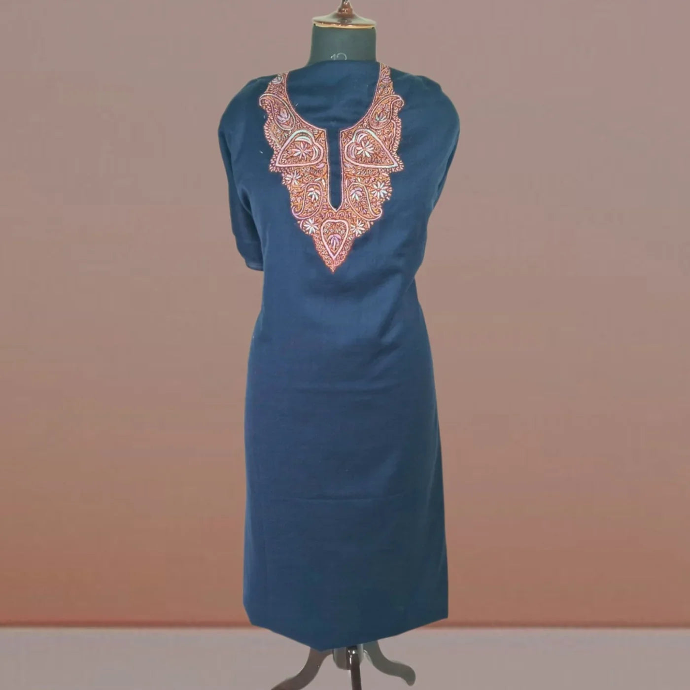 Kashmiri Sozni Work Suit | Woollen Suit | Unstitched Suit