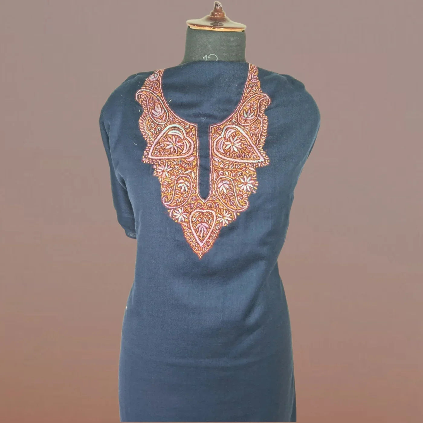 Kashmiri Sozni Work Suit | Woollen Suit | Unstitched Suit