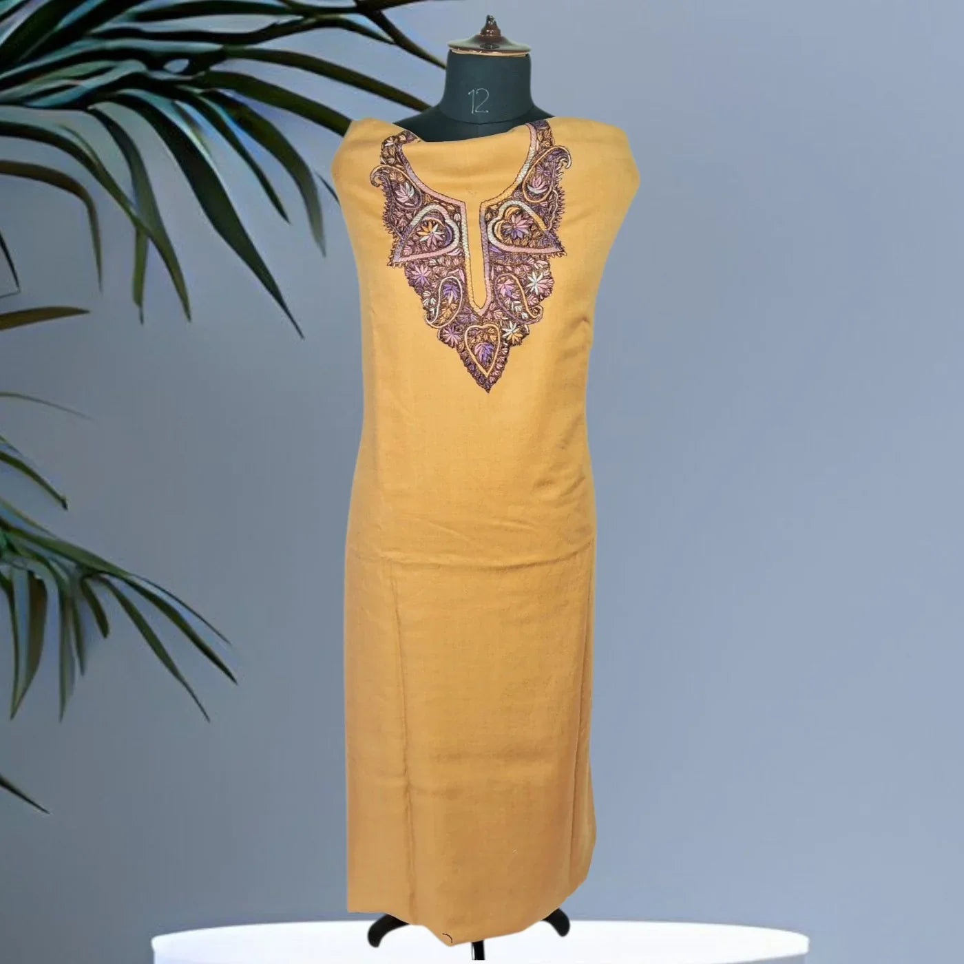 Kashmiri Sozni Work Suit | Woollen Suit | Unstitched Suit