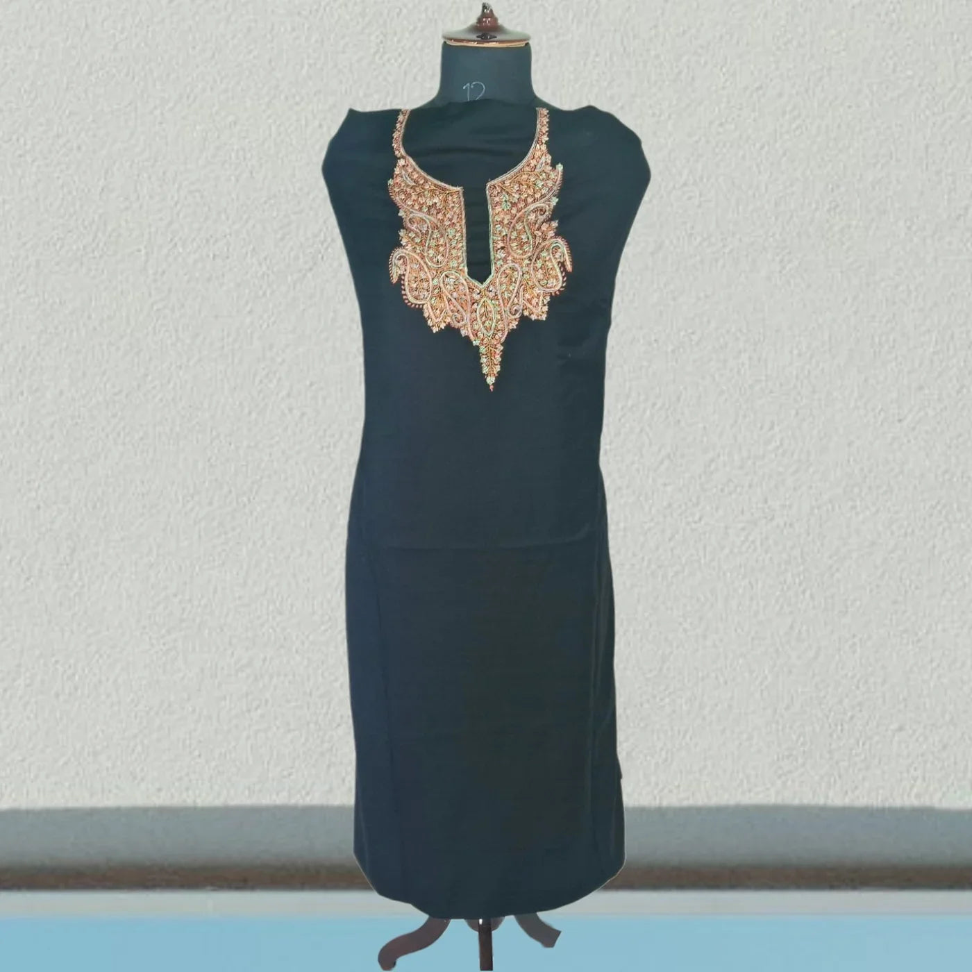 Kashmiri Sozni Work Suit | Woollen Suit | Unstitched Suit