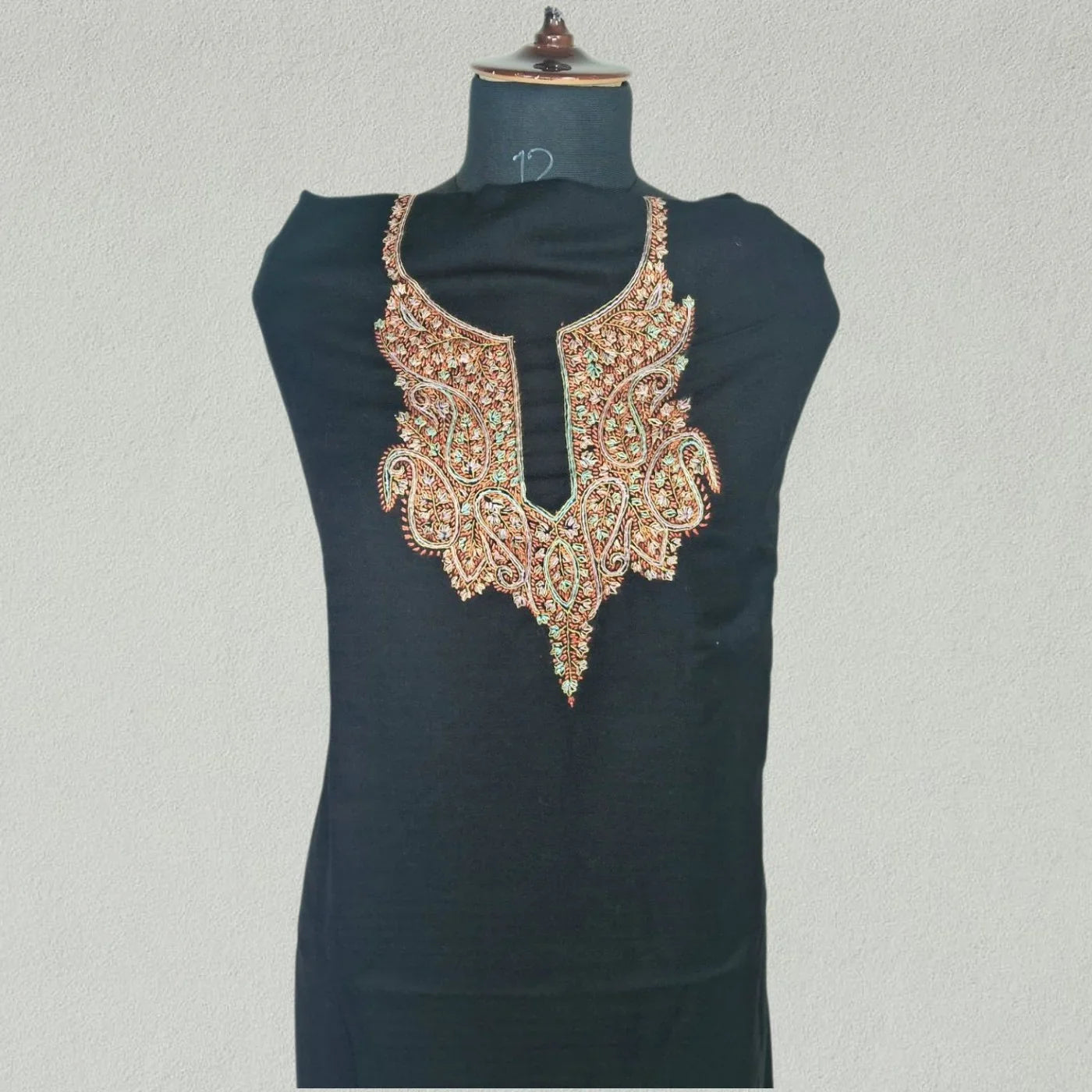 Kashmiri Sozni Work Suit | Woollen Suit | Unstitched Suit