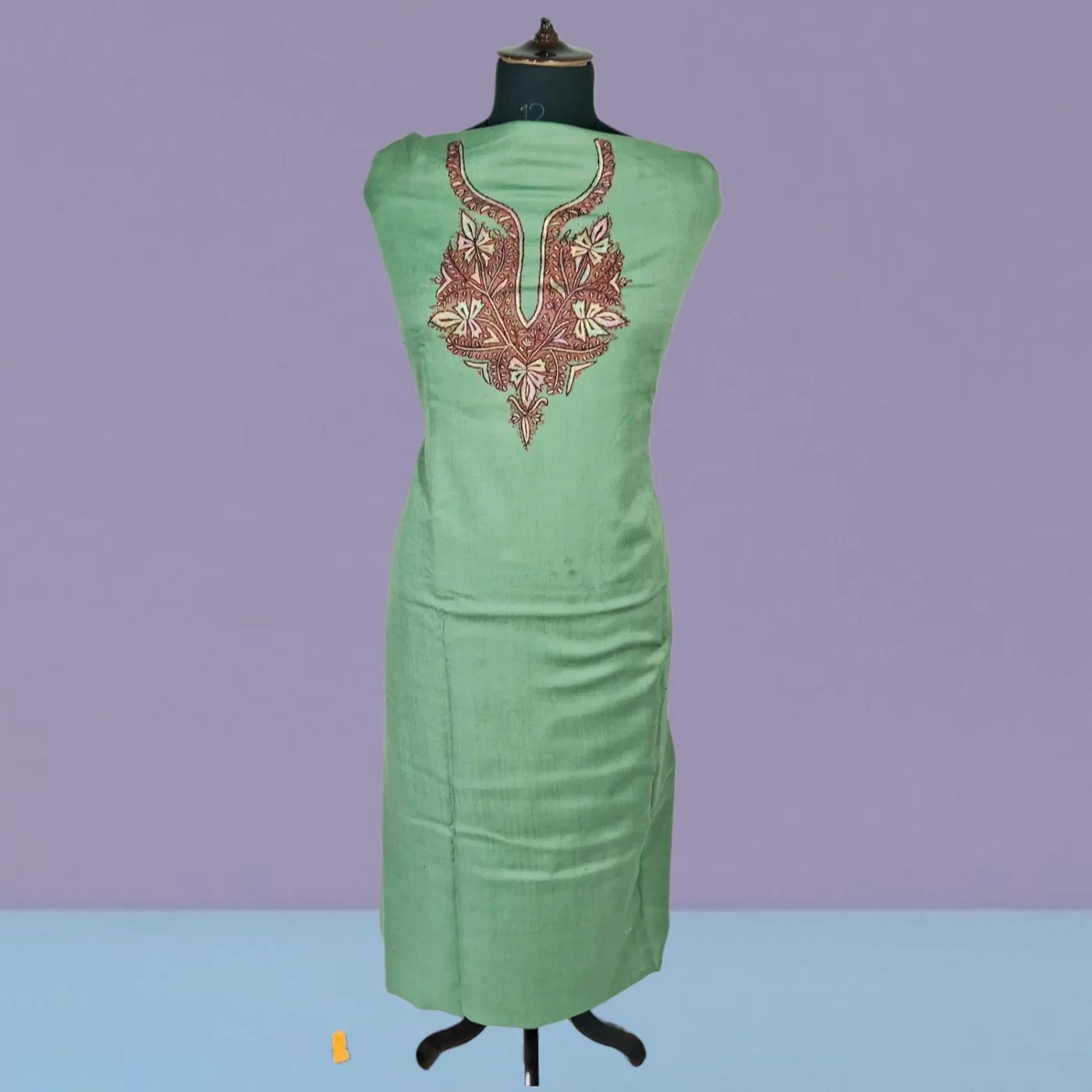 Kashmiri Sozni Work Suit | Woollen Suit | Unstitched Suit