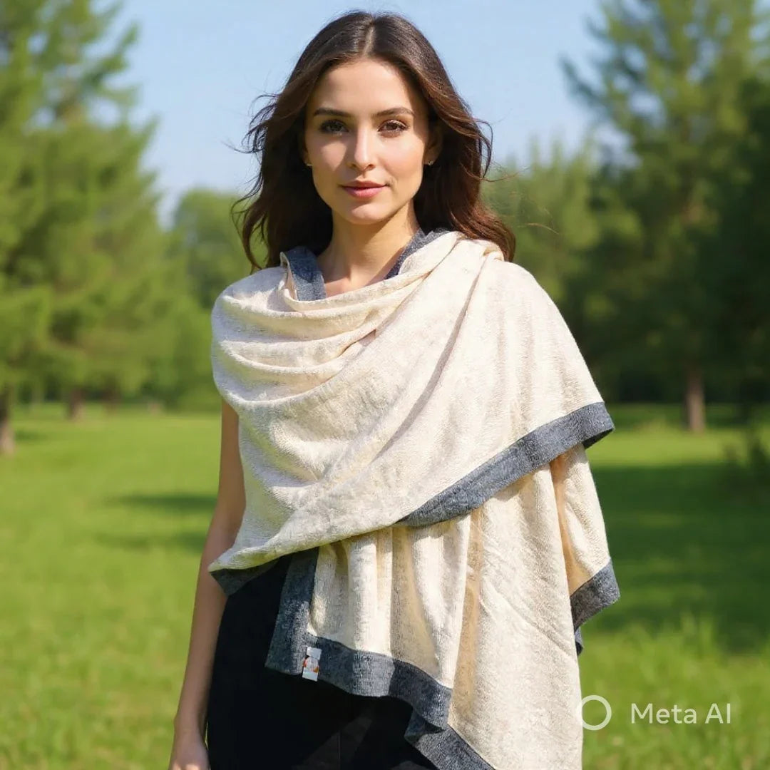 Pashmina Stole | Border Stole | Ladies Reversible Stole