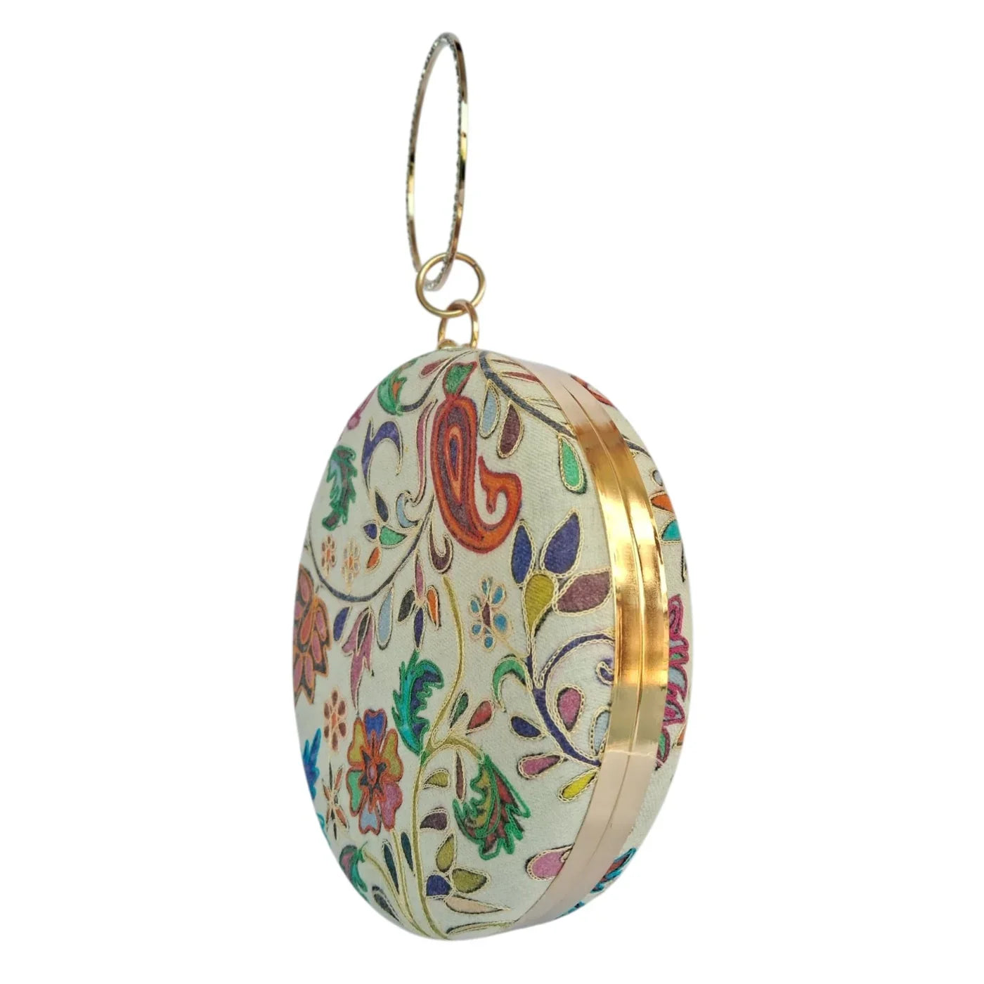 Embroidered Round Clutch | Matka Clutch For Women | Party Bridal Clutch