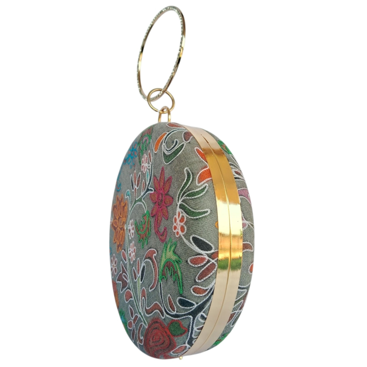 Embroidered Round Clutch | Matka Clutch For Women | Party Bridal  Clutch