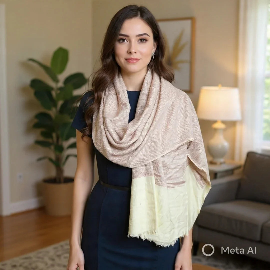 Semi-Pashmina Stole | Fine Wool | Khaadi Designer Stole