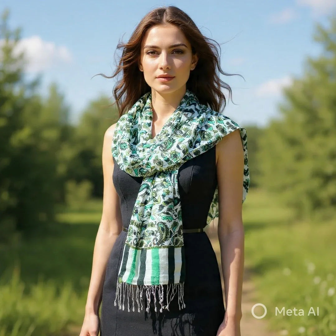 Silk Wool Stole | Large Scarf Wrap | Women Stole