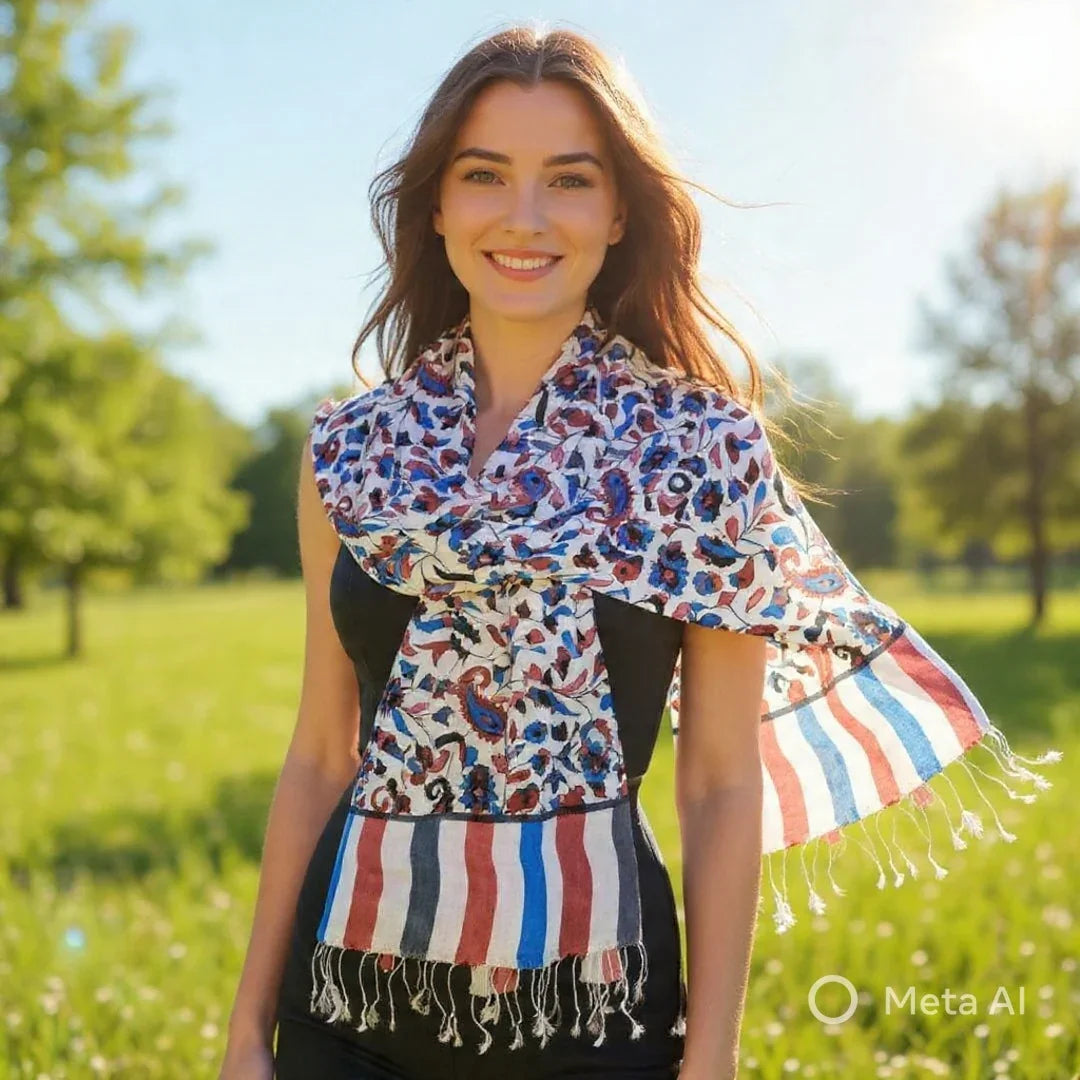 Silk Wool Stole | Large Scarf Wrap | Women Stole