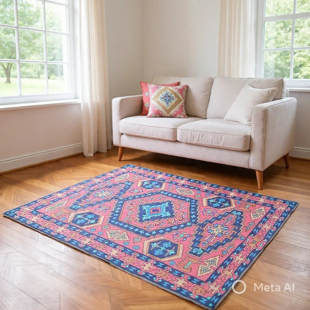 Hand Aari Embroidered Chain Stitch | Rugs & Wall Hanging | 2.5ft/4ft