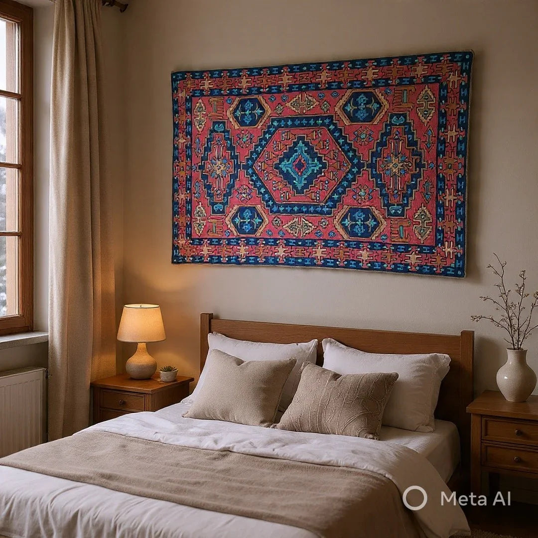 Hand Aari Embroidered Chain Stitch | Rugs & Wall Hanging | 2.5ft/4ft