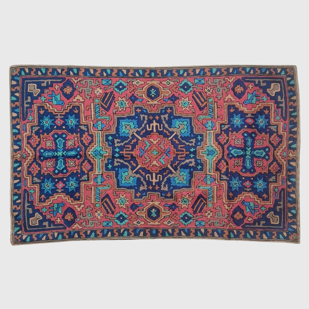 Hand Aari Embroidered Chain Stitch | Rugs & Wall Hanging | 2.5ft/4ft