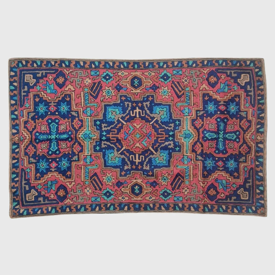 Hand Aari Embroidered Chain Stitch | Rugs & Wall Hanging | 2.5ft/4ft