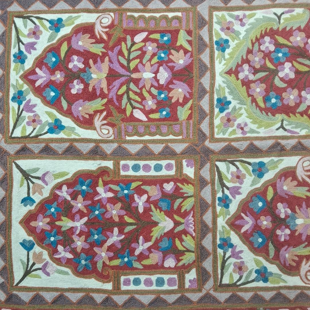 Hand Aari Embroidered Chain Stitch | Rugs & Wall Hanging | 3ft/5ft