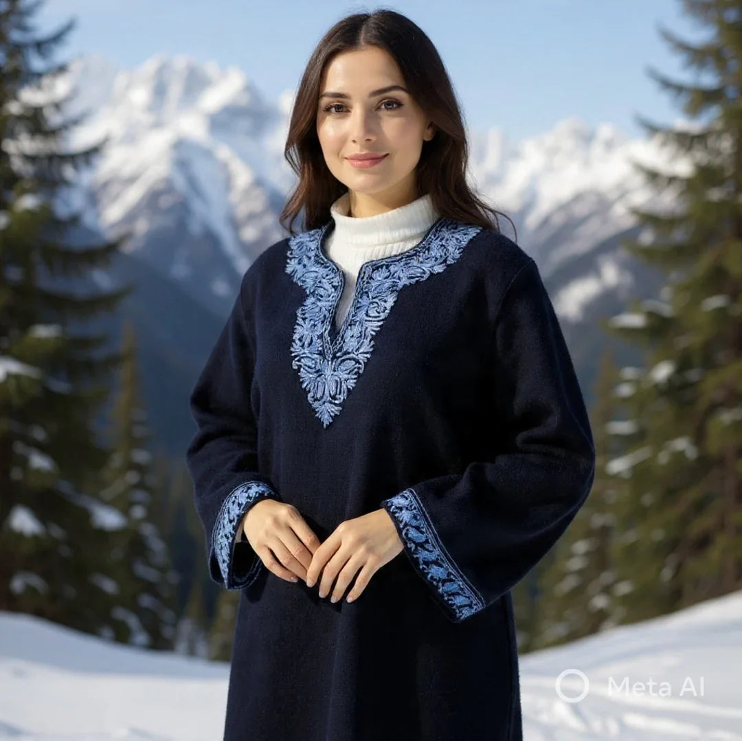 Women Yak Wool Faran | XL Back | V Neck