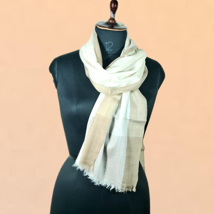 Women Pashmina Muffler | Wave Design | Self Border