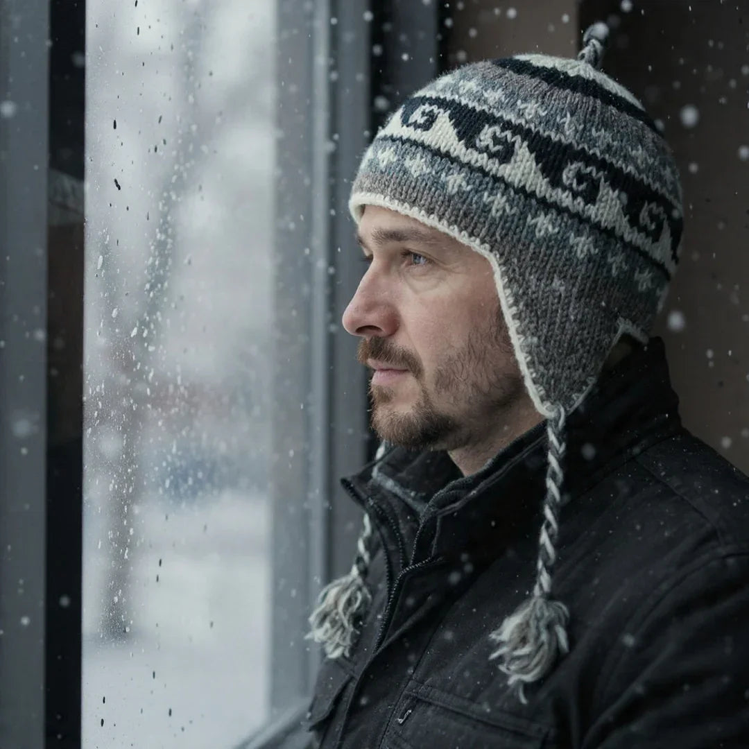 Yakwool Men Cap | Flaxseed inside | Handwoven