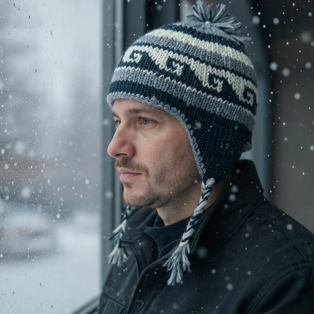 Yakwool Men Cap | Flaxseed inside | Handwoven