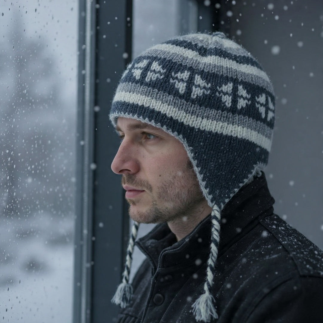 Yakwool Men Cap | Flaxseed inside | Handwoven