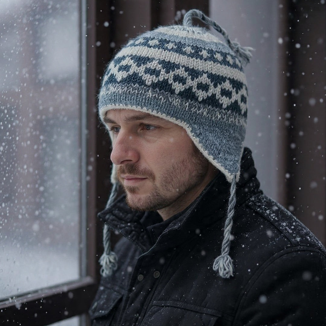 Yakwool Men Cap | Flaxseed inside | Handwoven