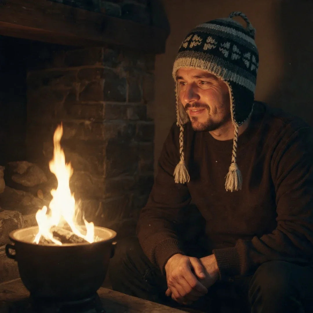 Yakwool Men Cap | Flaxseed inside | Handwoven