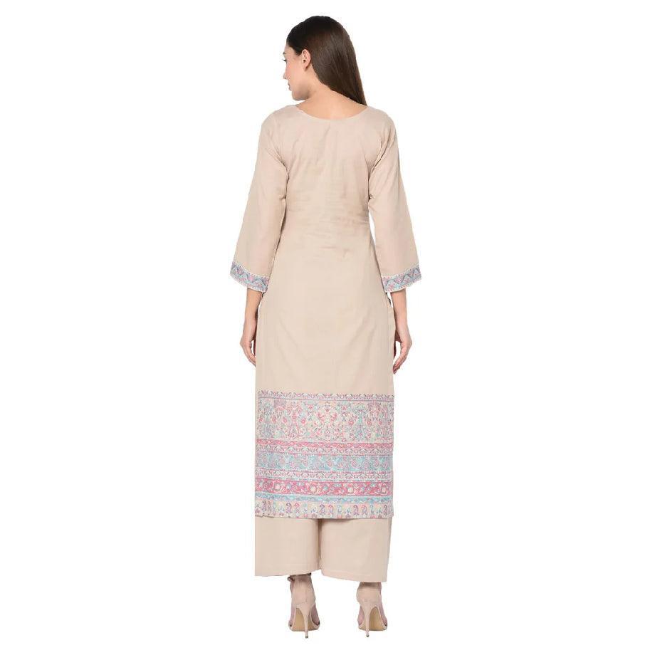 Kani Cotton Suit | Light Grey Suit | Unstitched Suit - ZANSKAR ARTS