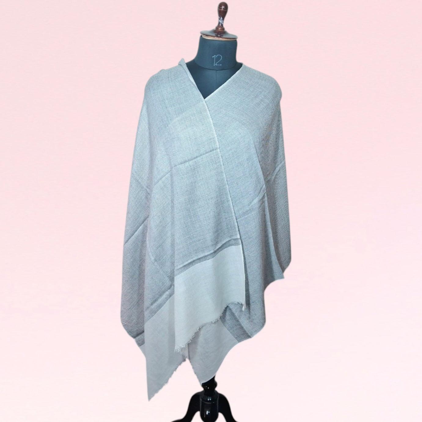 Semi-Pashmina Stole | Fine Wool | Khaadi Designer Stole - ZANSKAR ARTS