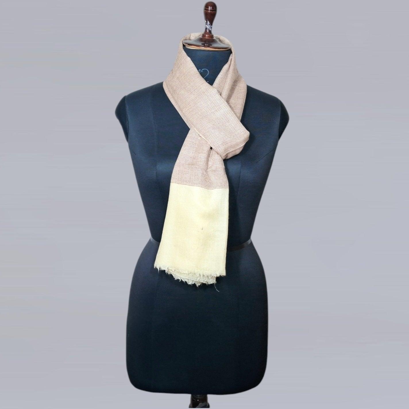 Semi-Pashmina Stole | Fine Wool | Khaadi Designer Stole - ZANSKAR ARTS