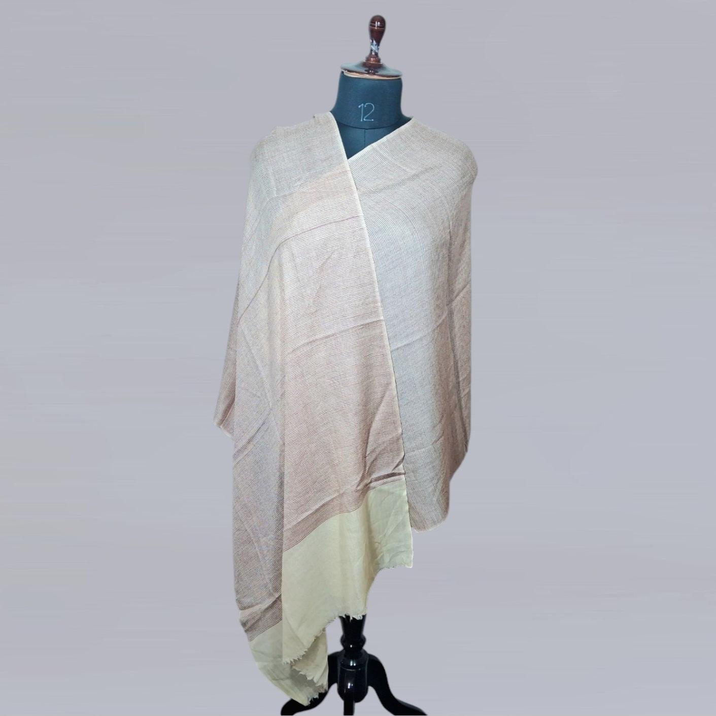 Semi-Pashmina Stole | Fine Wool | Khaadi Designer Stole - ZANSKAR ARTS