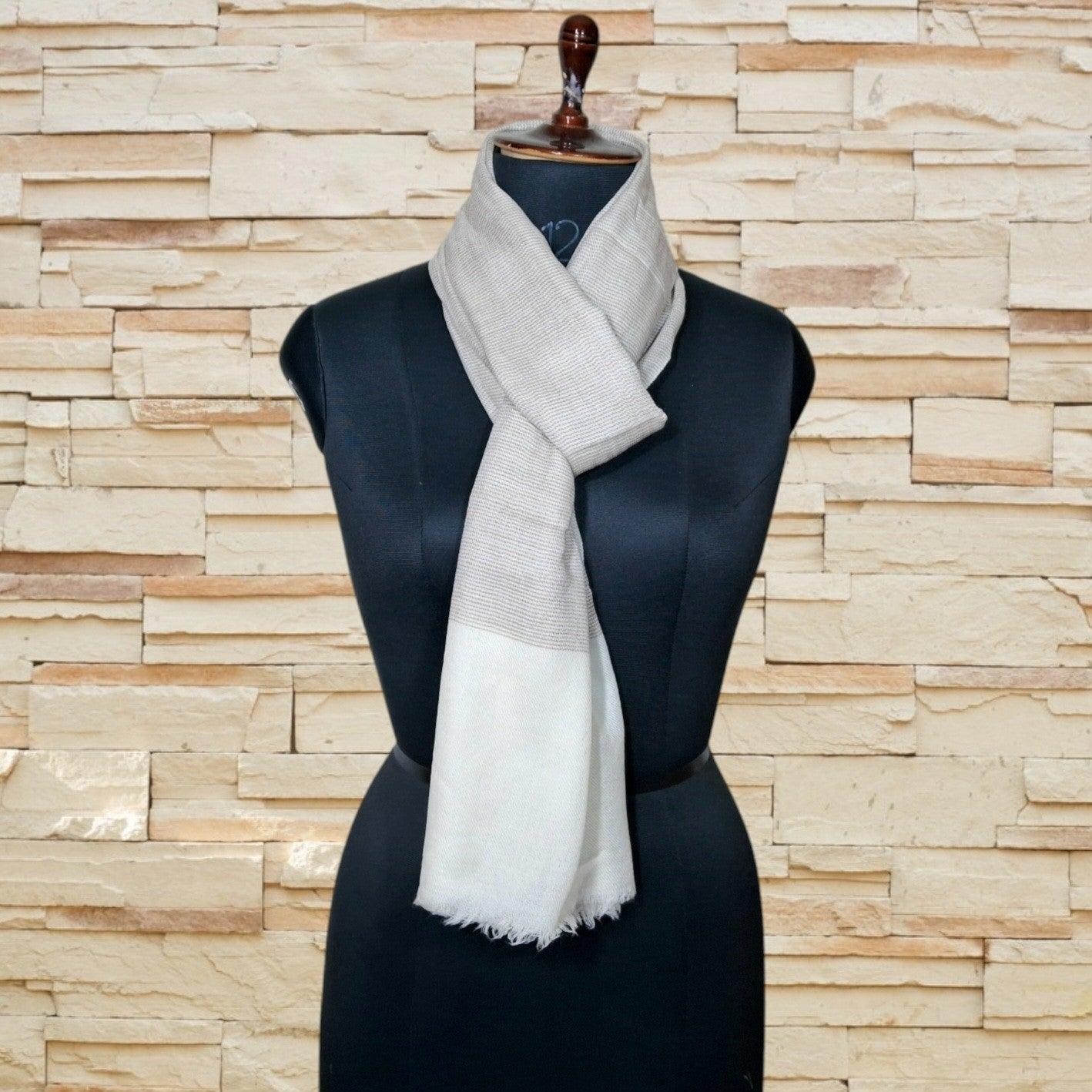 Semi-Pashmina Stole | Fine Wool | Khaadi Designer Stole - ZANSKAR ARTS
