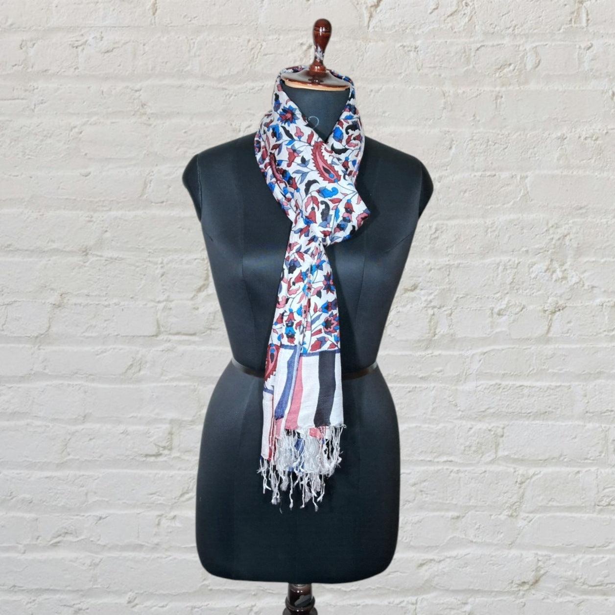 Silk Wool Stole | Large Scarf Wrap | Women Stole - ZANSKAR ARTS