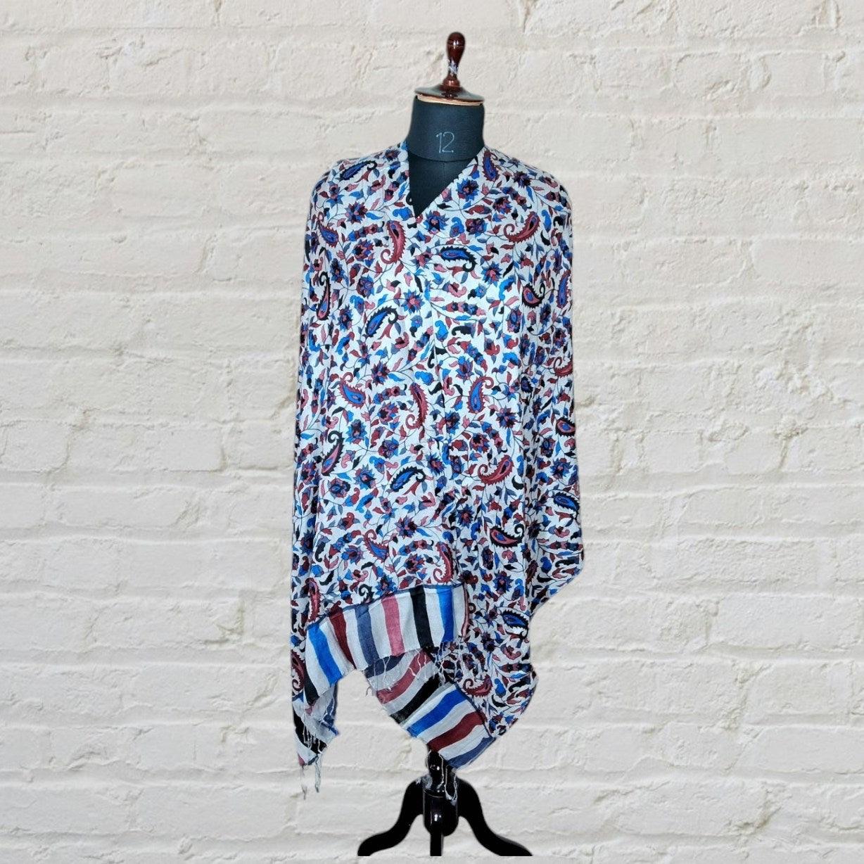 Silk Wool Stole | Large Scarf Wrap | Women Stole - ZANSKAR ARTS