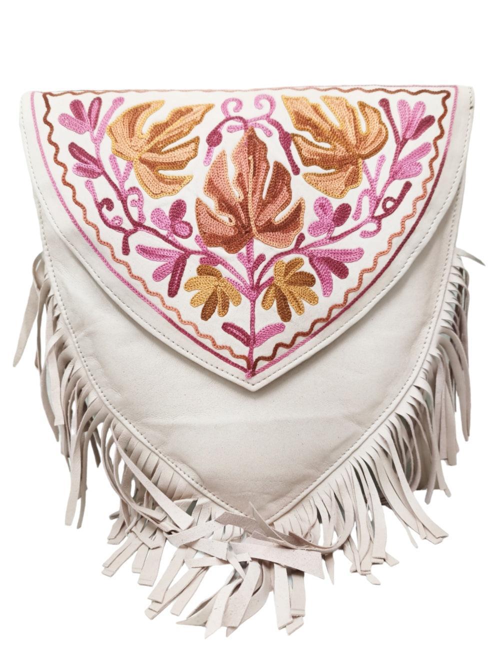 Suede Leather Heart Bag | Embroidery Heart Bag | Sling Bag For Girls - ZANSKAR ARTS