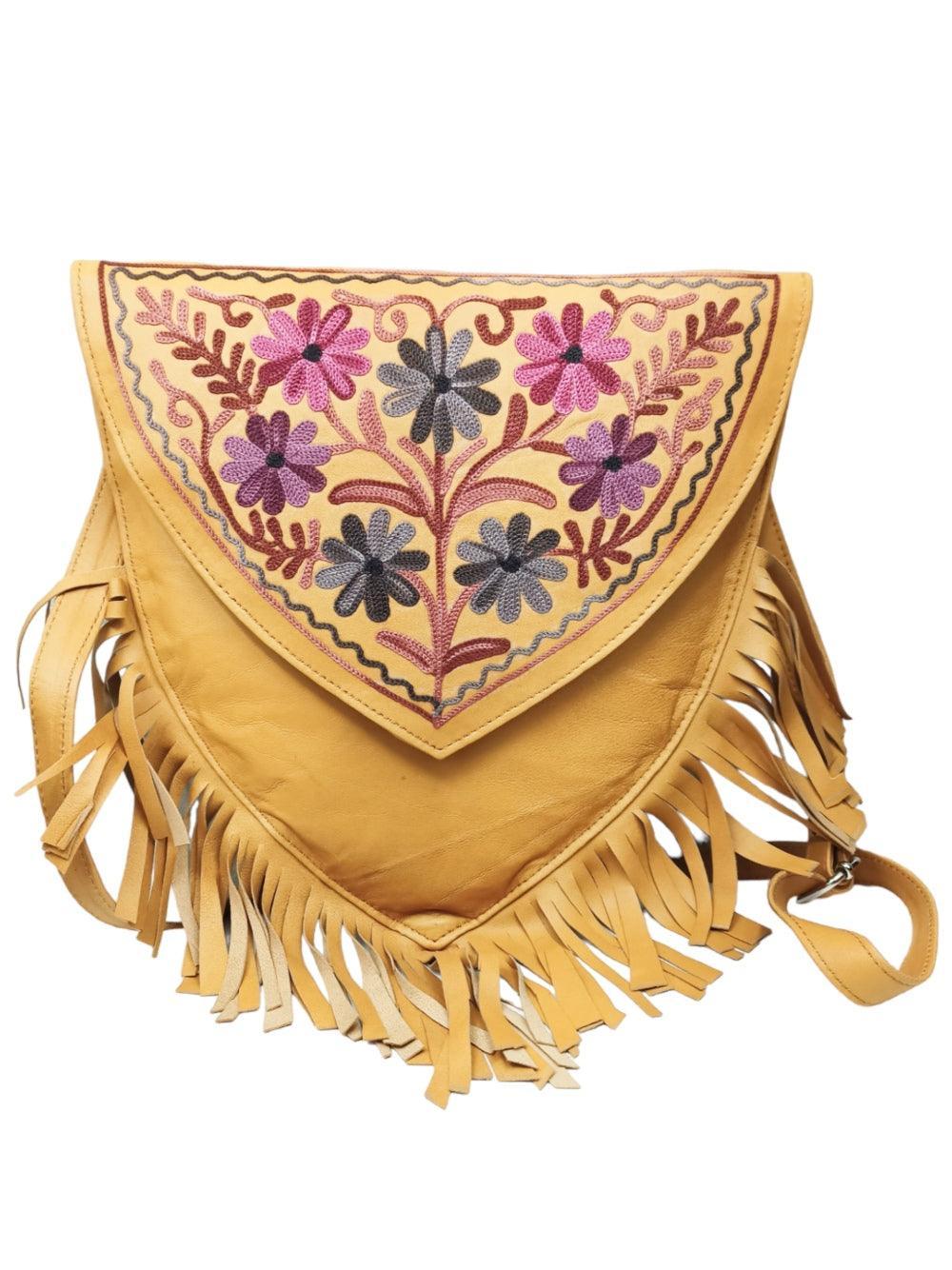 Suede Leather Heart Bag | Embroidery Heart Bag | Sling Bag For Girls - ZANSKAR ARTS