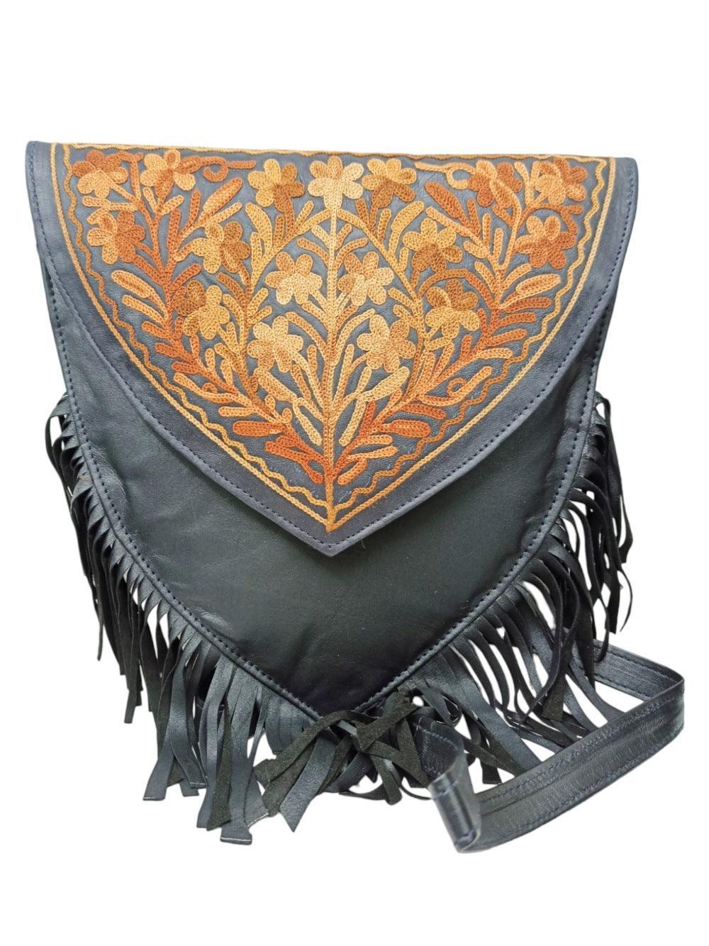 Suede Leather Heart Bag | Embroidery Heart Bag | Sling Bag For Girls - ZANSKAR ARTS