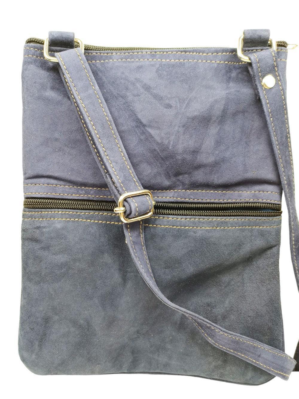 Suede Leather Sling Bag | Embroidery 5 Zipper | Sling Bag For Girls - ZANSKAR ARTS