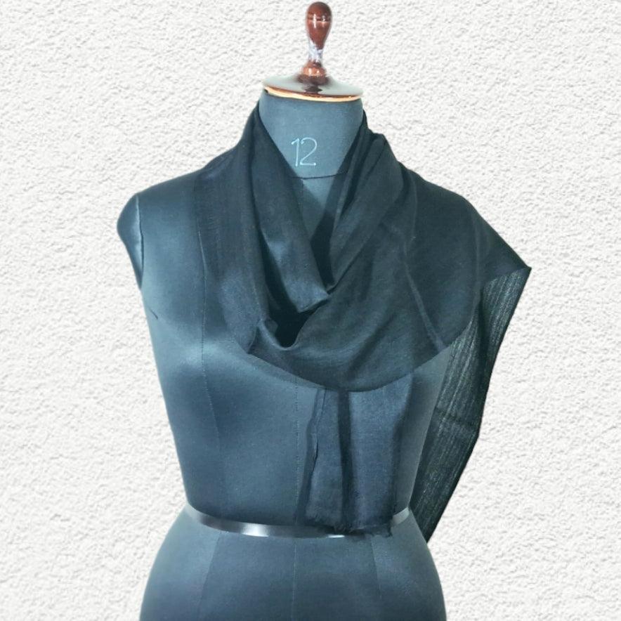 Women Pashmina Muffler | Wave Design | Self Border - ZANSKAR ARTS