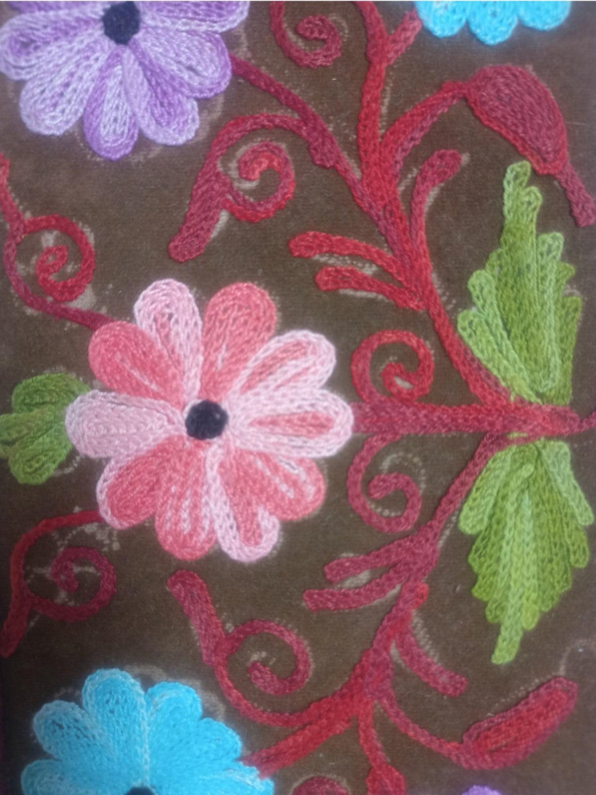 Aari work clutch | Hand Clutch | Cotton Silk Pouch - ZANSKAR ARTS
