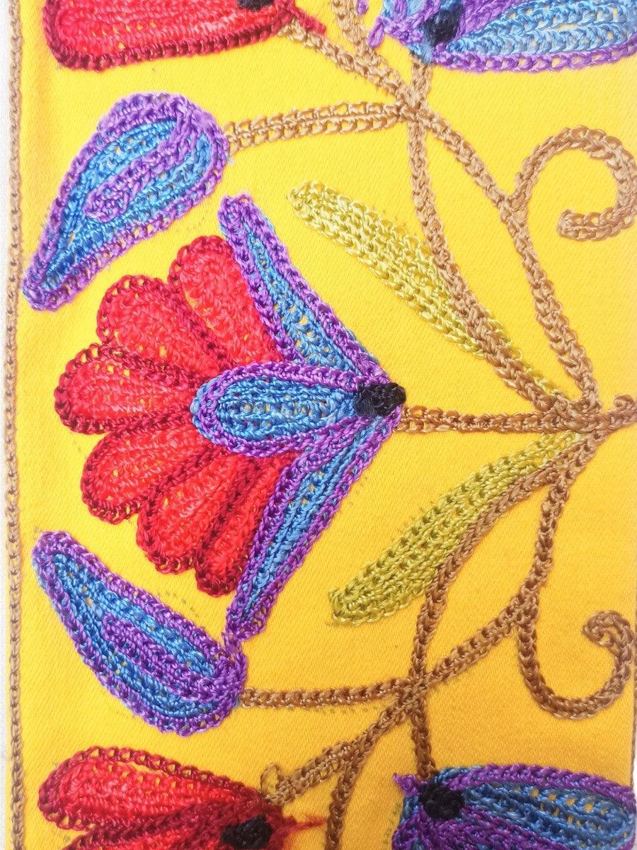 Aari work clutch | Hand Clutch | Cotton Silk Pouch - ZANSKAR ARTS