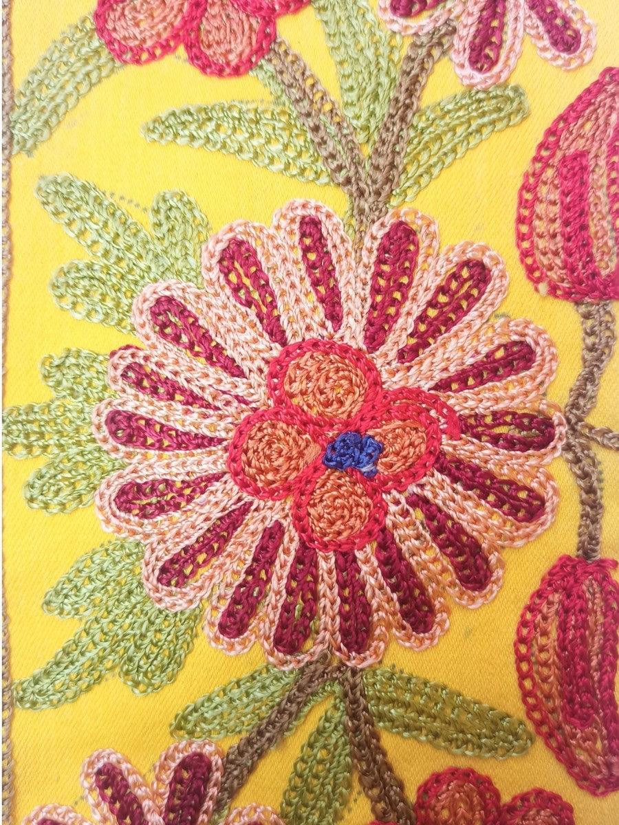 Aari work clutch | Hand Clutch | Cotton Silk Pouch - ZANSKAR ARTS