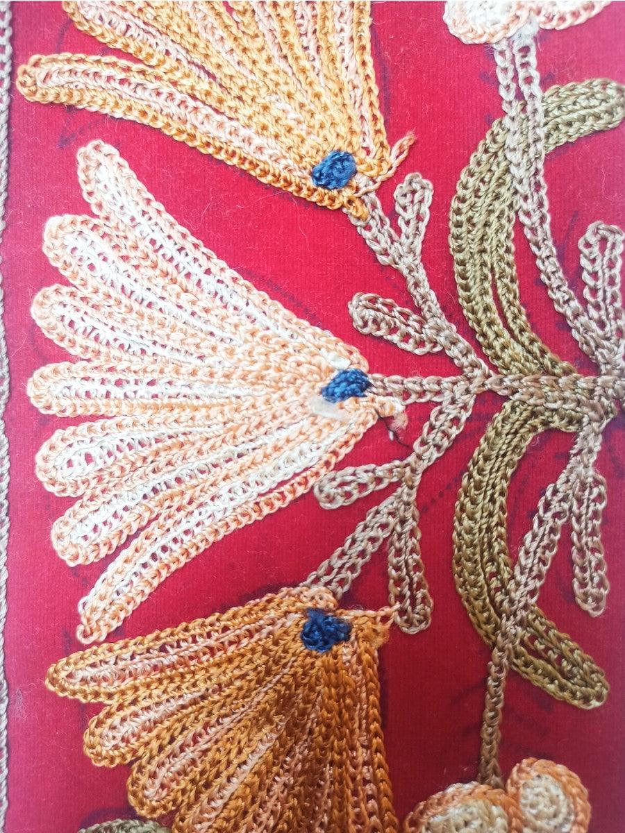 Aari work clutch | Hand Clutch | Cotton Silk Pouch - ZANSKAR ARTS