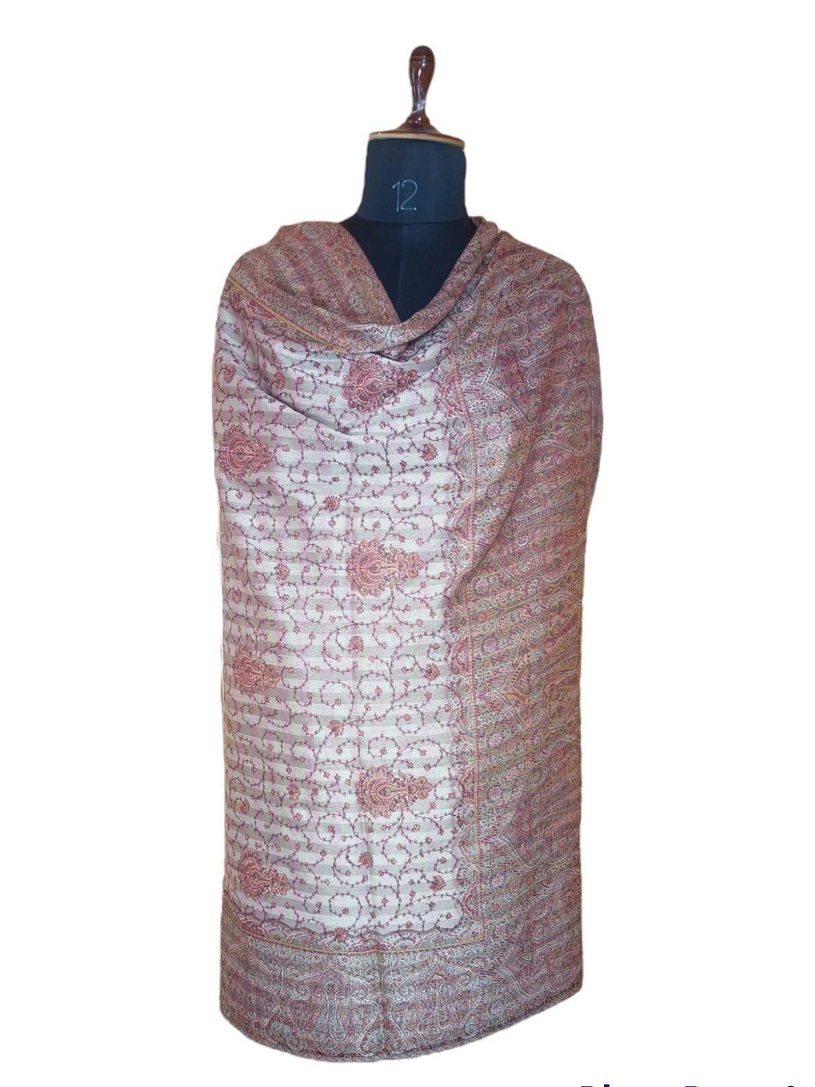 Needle Work Shawl | Woolen Shawl | Multicolor - ZANSKAR ARTS